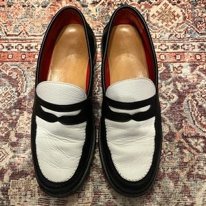 ALD Black & White Penny Loafers